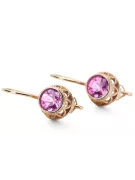 Améthyste Or rose 14 carats vintage d'origine Des boucles d'oreilles Style vintage vec117r